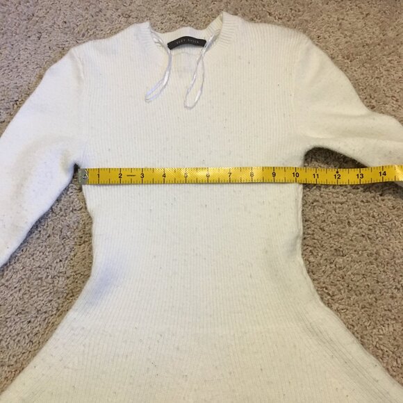 Vintage Y2K Off White Knit Peplum Style Sweater - Picture 6 of 10